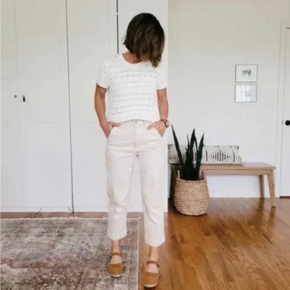 Everlane The Straight Leg Crop Jean Pant Sandstone Size 10